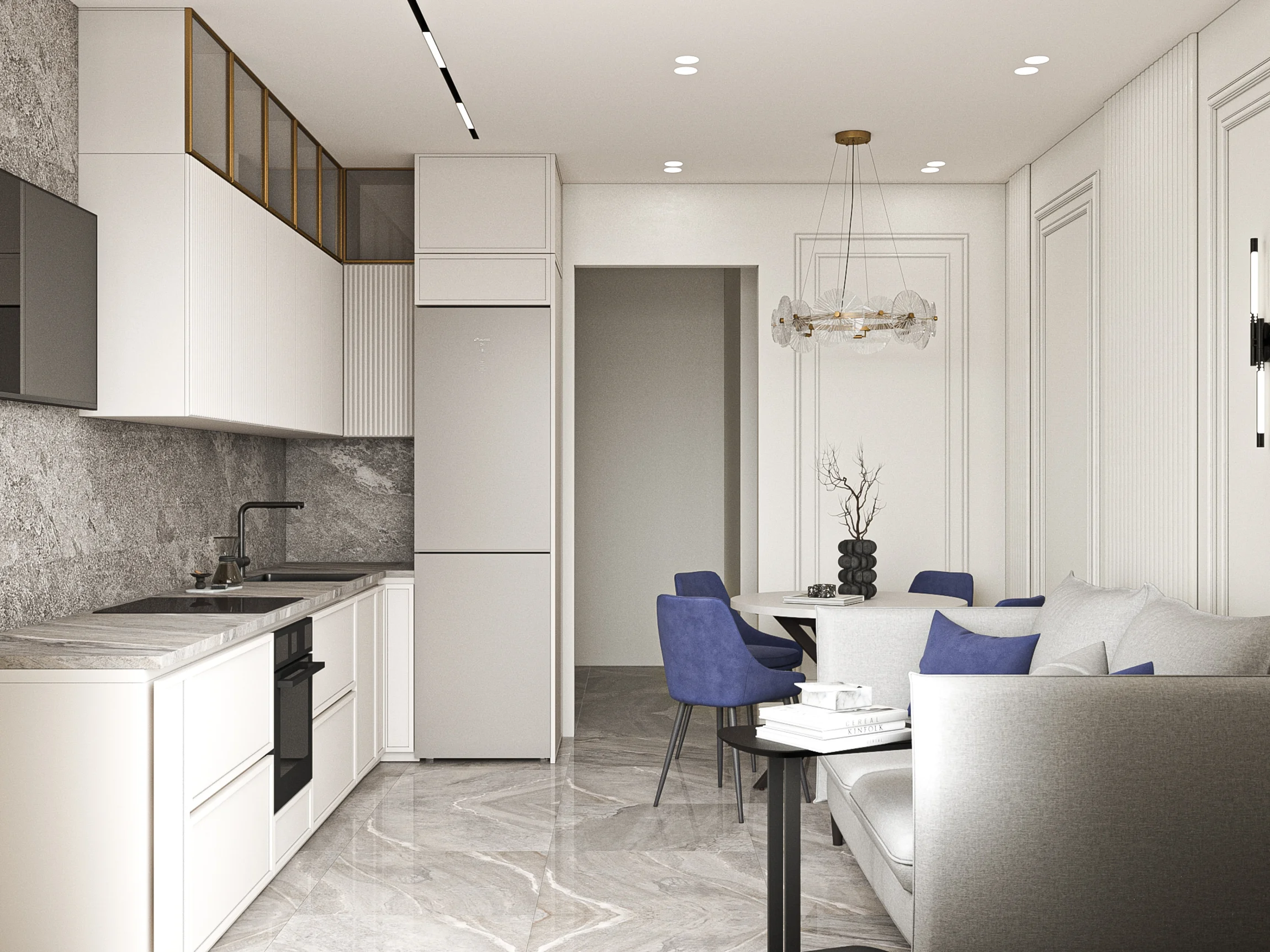 Дизайн-проект кухни с диваном